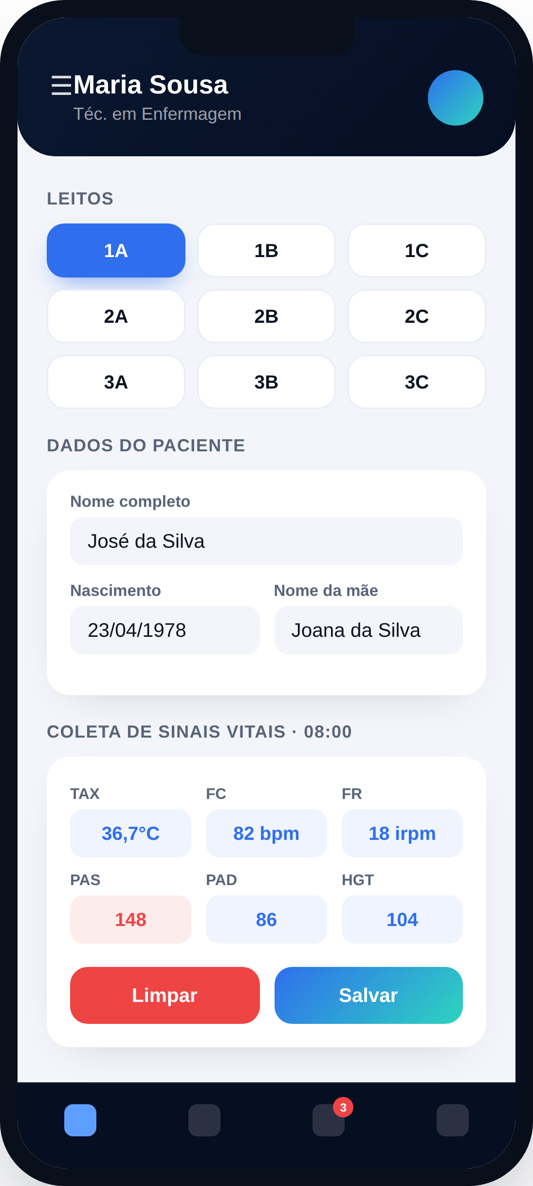 Aplicativo mobile Deep Medica para registro de sinais vitais e escalas de enfermagem à beira-leito